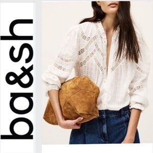 Ba&sh Brona off white cotton blouse.